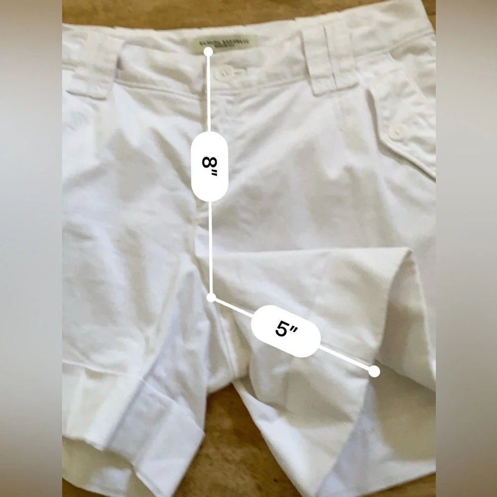 Banana Republic Women’s Sz 2 Martin Fit White  Cotton Blend Twill Stretch Shorts
